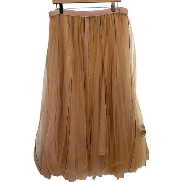 NWT Dorothee Schumacher Sensitive Transparency Tulle Skirt Caramel Size 5 / XL - Picture 2 of 8